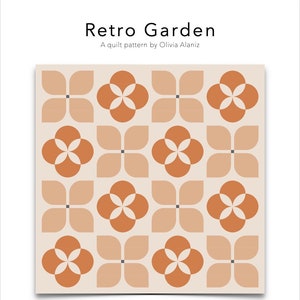 Retro Garden Quilt Pattern PDF Digital only Rose Petal Quilt Shop image 1