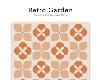 Motif de courtepointe de jardin rétro - PDF numérique uniquement - Rose Petal Quilt Shop