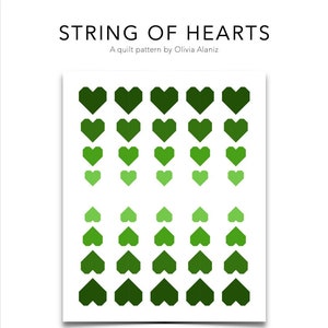 String of Hearts Quilt Pattern - PDF Digital only - Rose Petal Quilt Shop