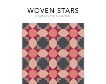 Woven Stars Quilt Pattern - PDF Digital only - Rose Petal Quilt Shop