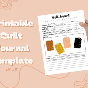 Printable Quilt Journal Template - Quilting Memory Journaling