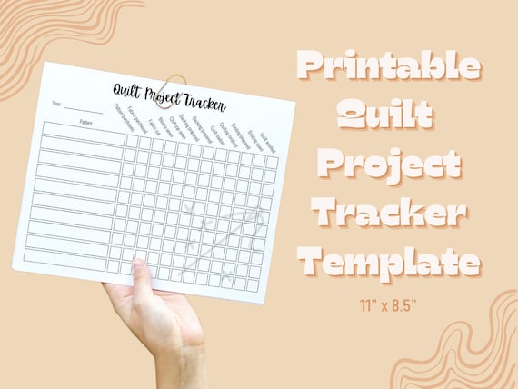 Printable Quilt Project Tracker Template - Quilting Memory Journaling