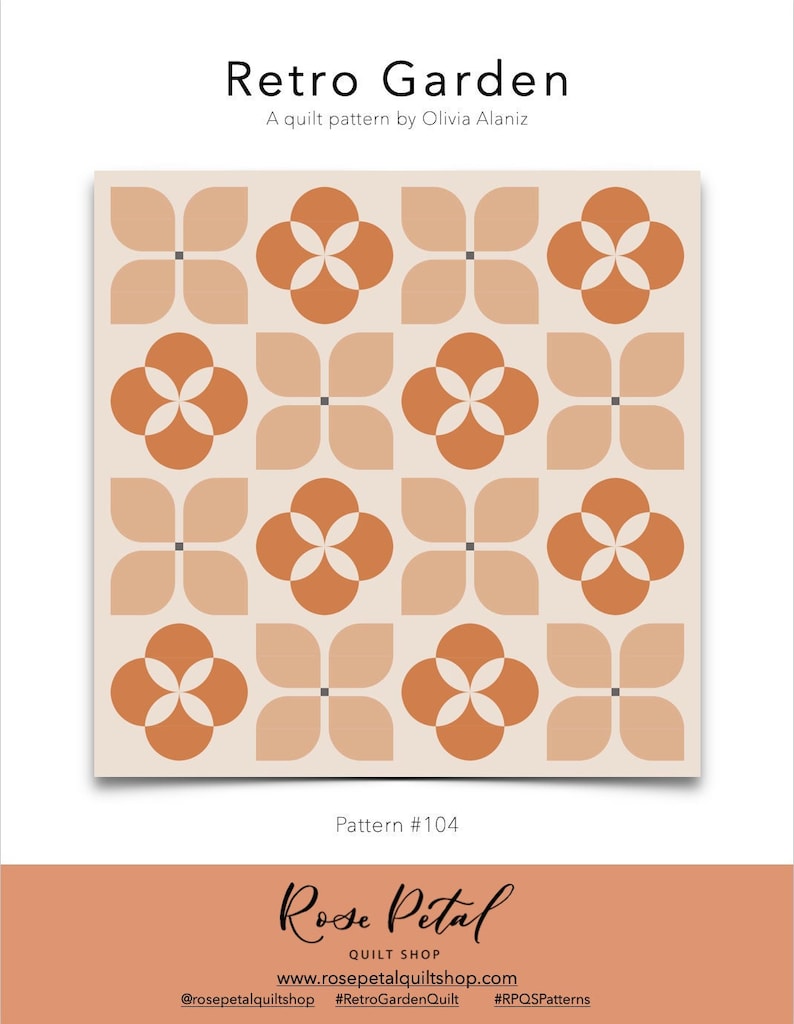 Retro Garden Quilt Pattern PDF Digital Only Rose Petal Etsy