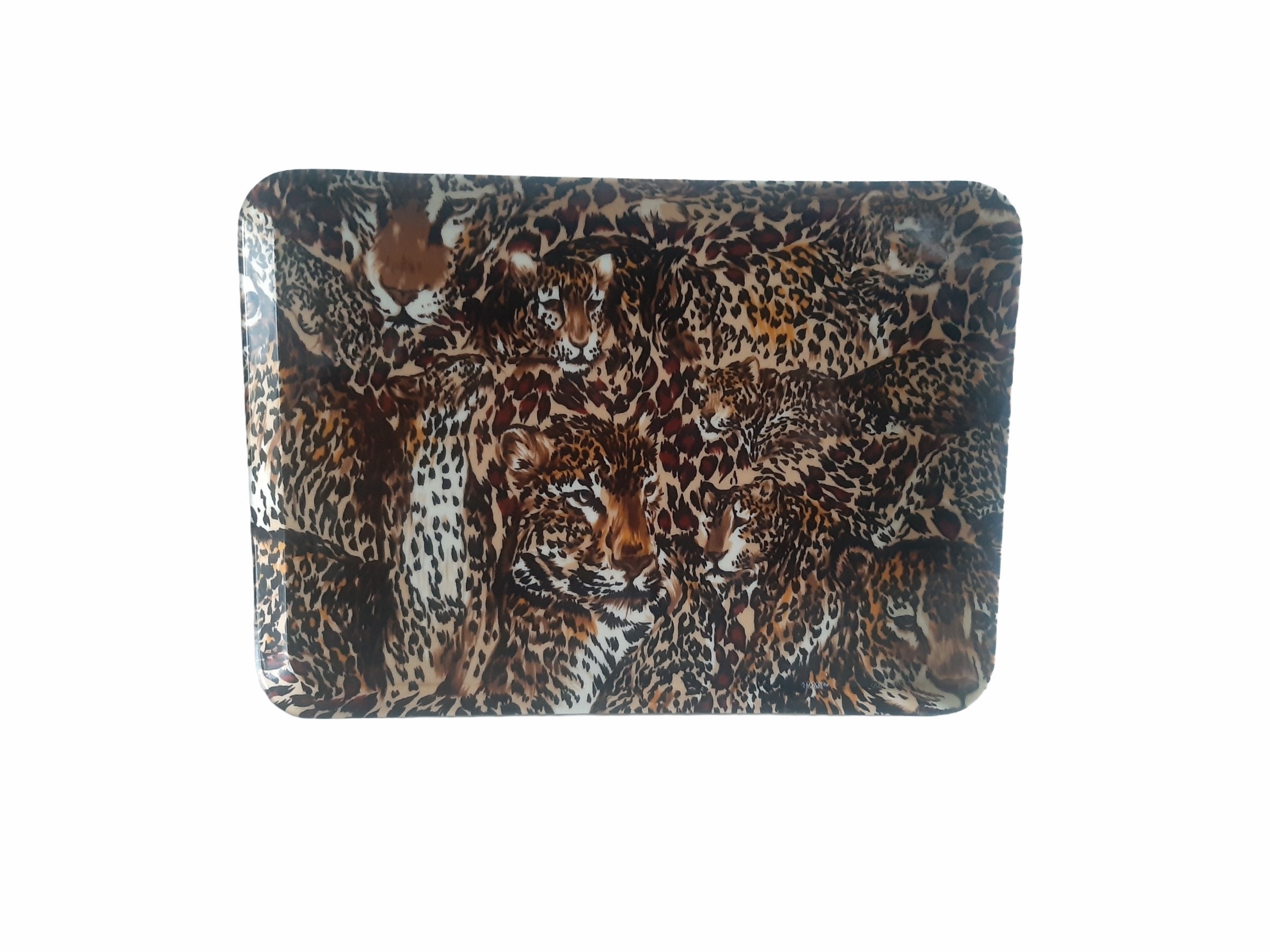 Vintage Melplus Par R2S Melamine Tray Featuring Leopards Serving Decor Kitchen Lounge Kitchenware Co