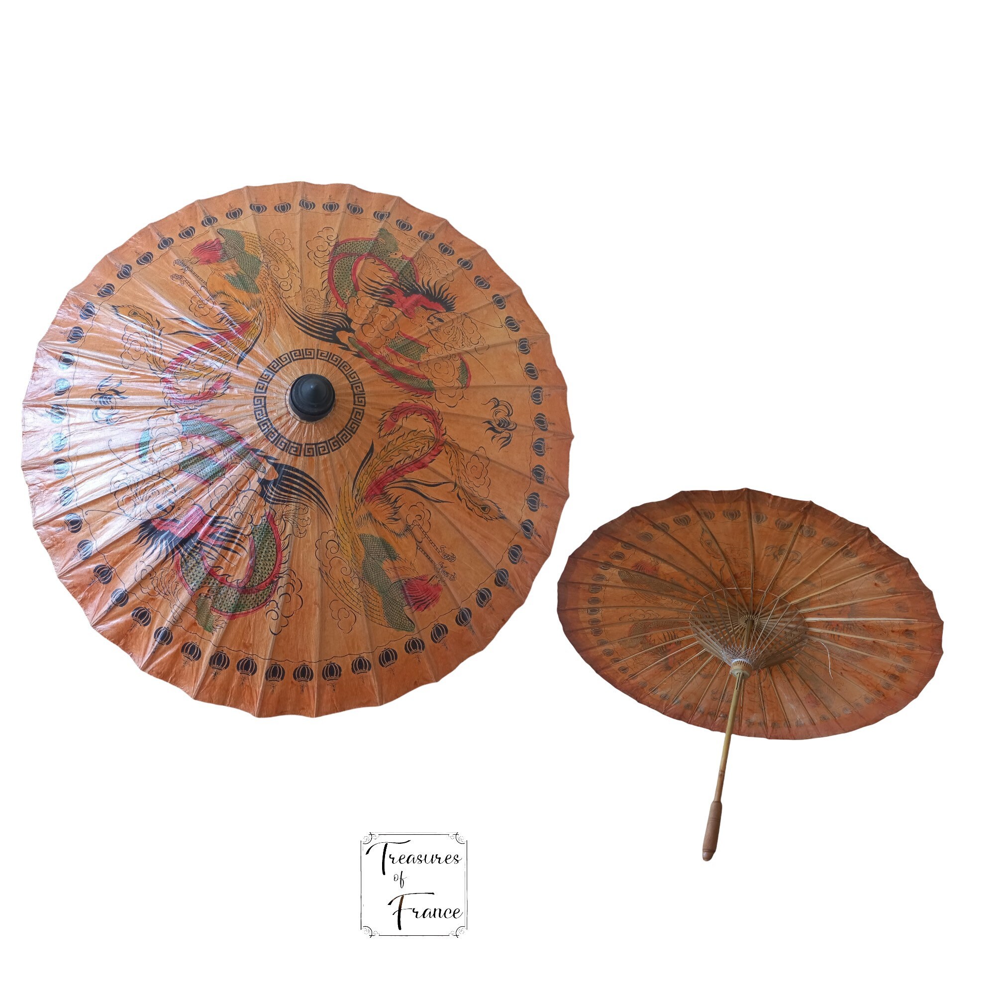 Vintage Huile de Riz Papier Bambou Parapluie Parasol Ombrelle Cadeau Décoration Intérieure Souvenirs