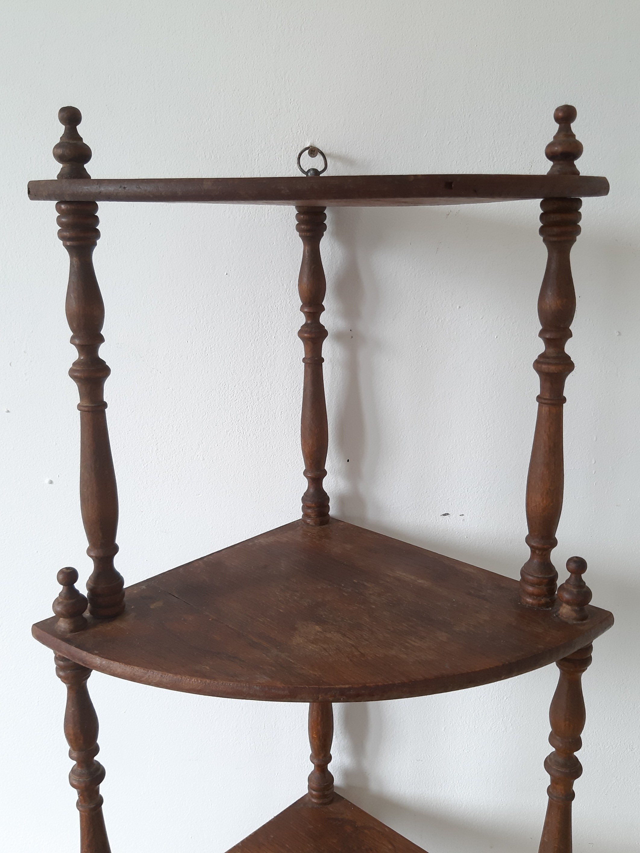 Antique Wooden Corner Shelf 4 Tiered Corner shelf storage Unit Etsy