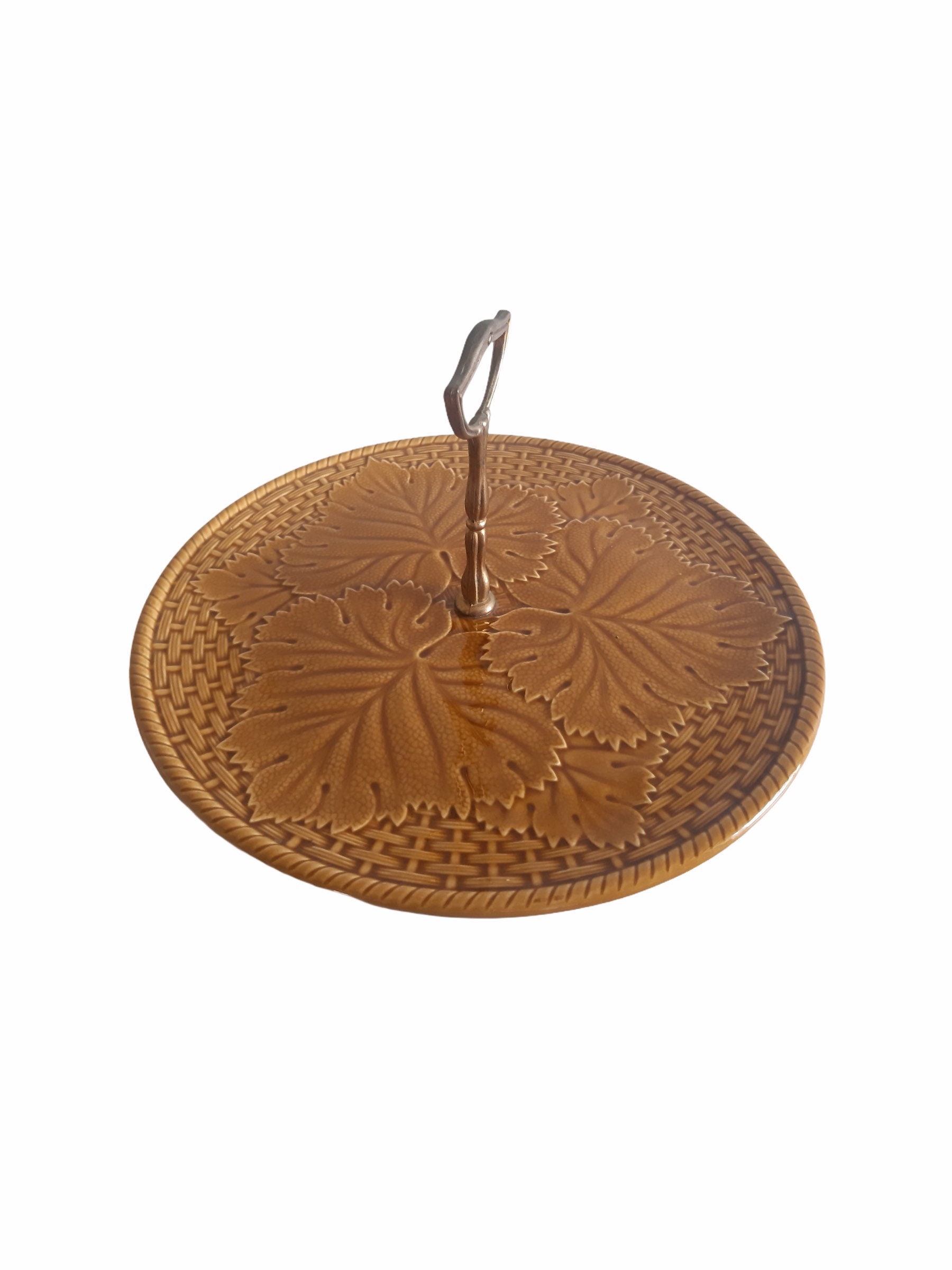 Vintage Français Céramique Gien Plateau de Fromage à Gâteaux Servant Cuisine Décor Maison Décoration