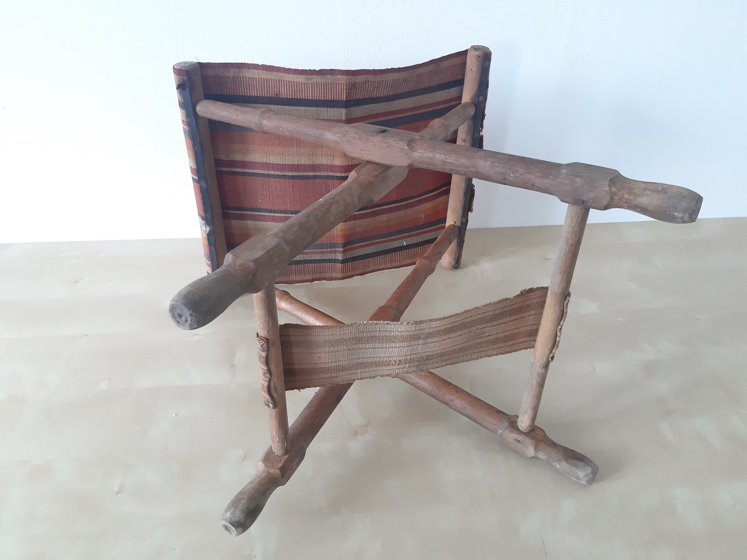 Antigua silla plegable de madera y lona Silla de camping | Etsy