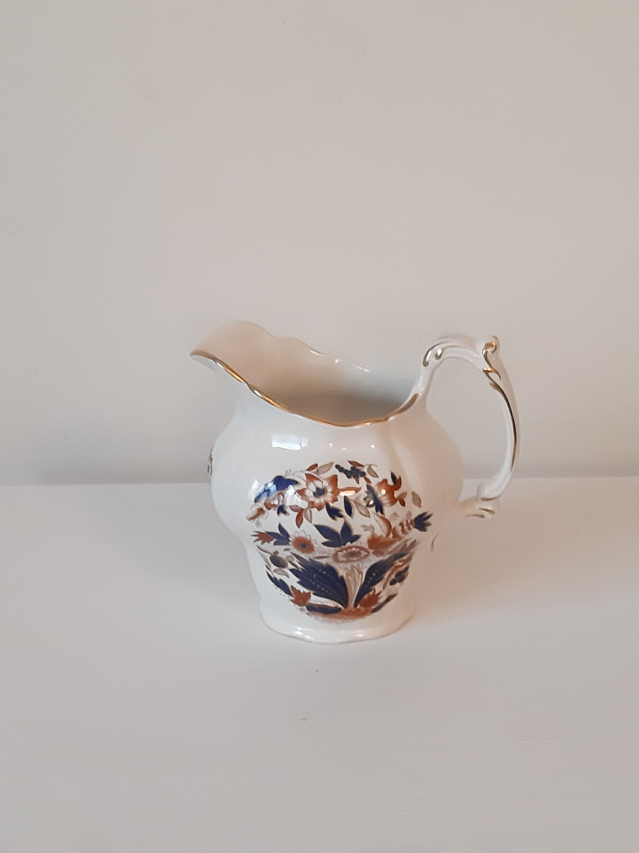Vintage Milk Jug Ceramic Booths Made in England Dovedale Imari Blue Design Elegant Gilding Circa 199