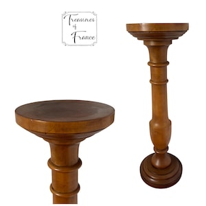 Vintage Beautifully Made French Turned Wood Pedestal Design Column Wooden Guéridon Plant Stand Display Statue Cross  Ornament Circa80’s