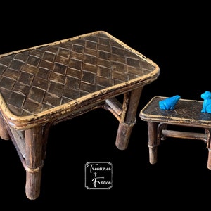 Vintage Bamboo Cane Woven Rattan  Small Stool Plant Pot Holder Side Stand  Plinth Stand Boho Furniture Circa 1970’s