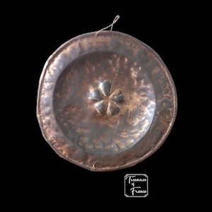 Antique Battered Copper Bowl/Plate Serving Plate Primitive Embossed  Ornate Display Tray Gift Wallhanging Plate Props  Circa 1920’s