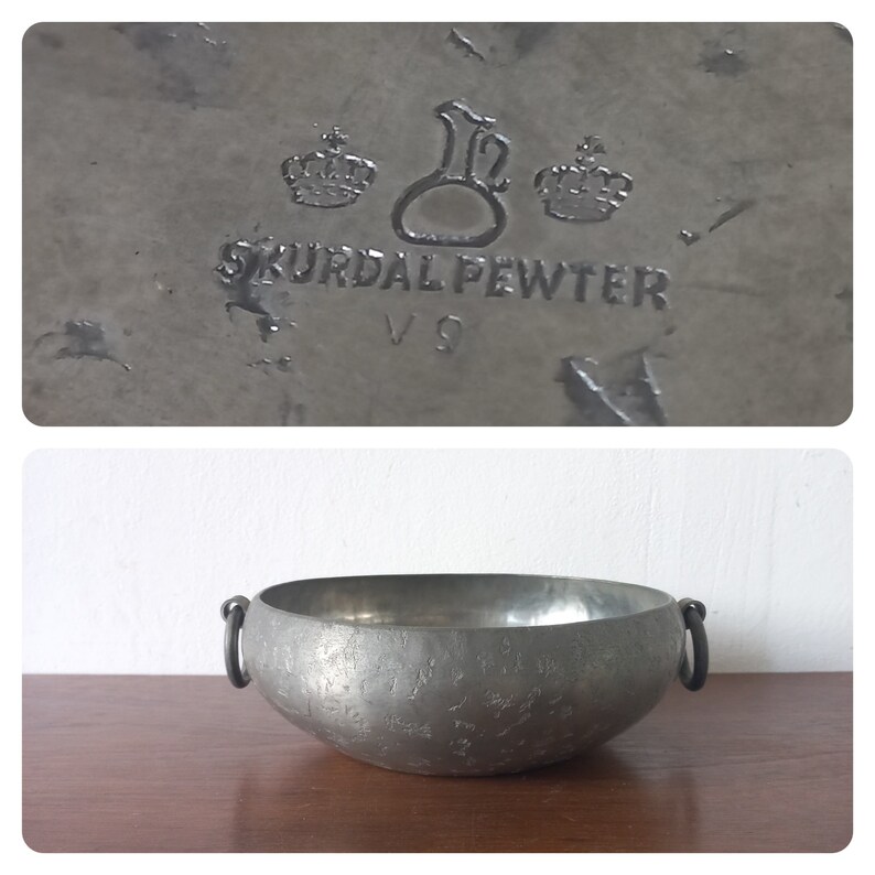 Vintage Skurdal Pewter Bowl Norsk Norwegian Norway Handmade Etsy