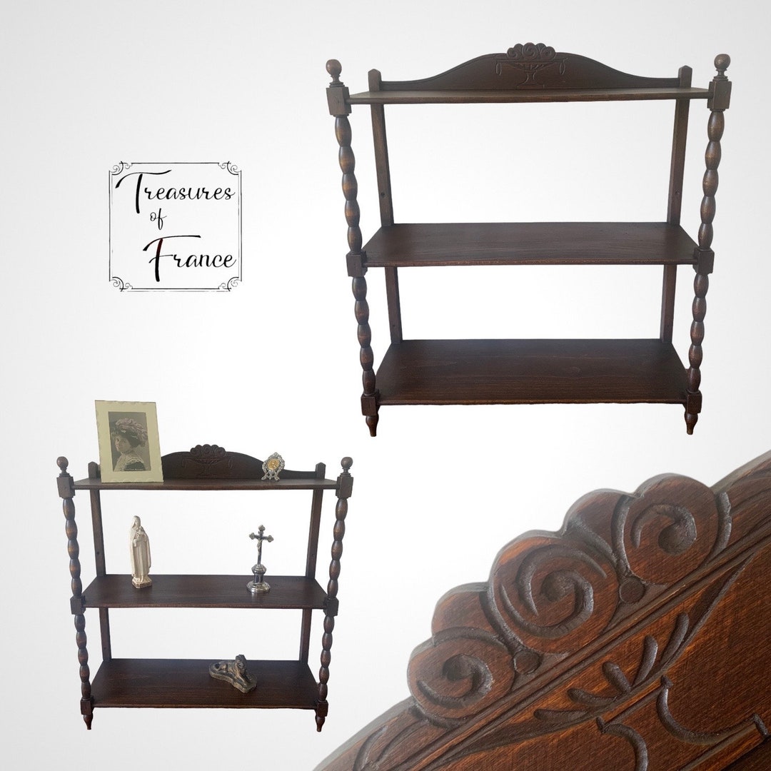 Vintage Wall Mounted Shelf Display Rack 3 Tier Wall Shelf Etsy