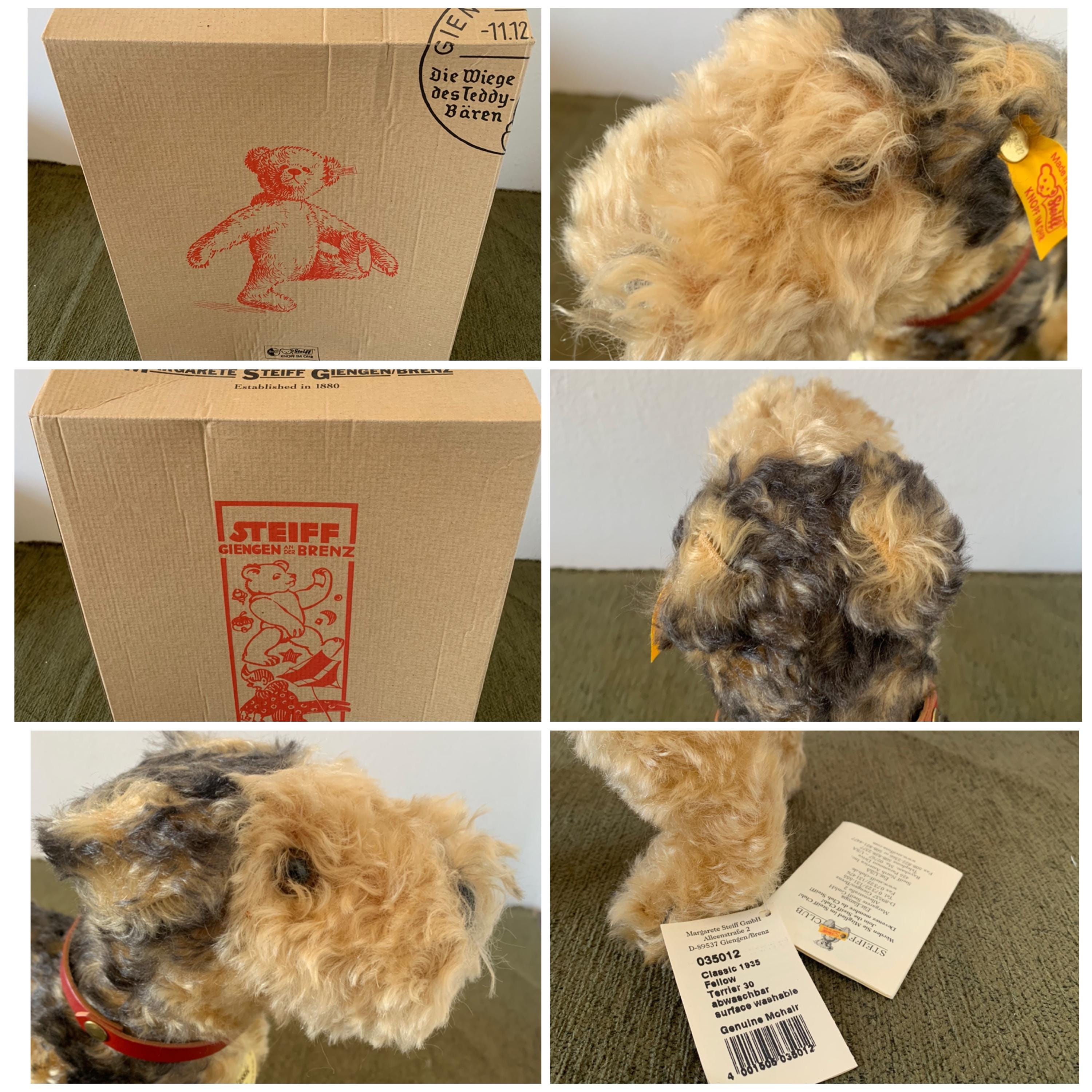 Vintage Steiff Schnauzer Terrier Replica Plush Dog (circa 2000s