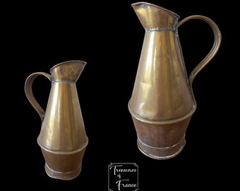 Antike Messing Krug Cuivre Laiton Bauernhaus Dekor Küche Dekor Vase Französische Messing pichet Requisiten Küchendekoration Circa 1930
