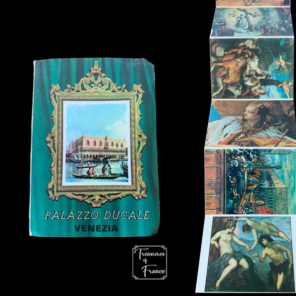 1960s Vintage Hard Back Booklet Foldout Palazzo Ducale Venezia Venise  Italy 18 Color Pictures Travel Memorabilia Gift Circa 1960’s