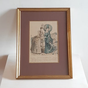 Plaque de mode ancienne d'illustration d'impression de mode du "Journal des Demoiselles" A. Chaillot Imprimeur Folconer numéro 6631 vers 1883