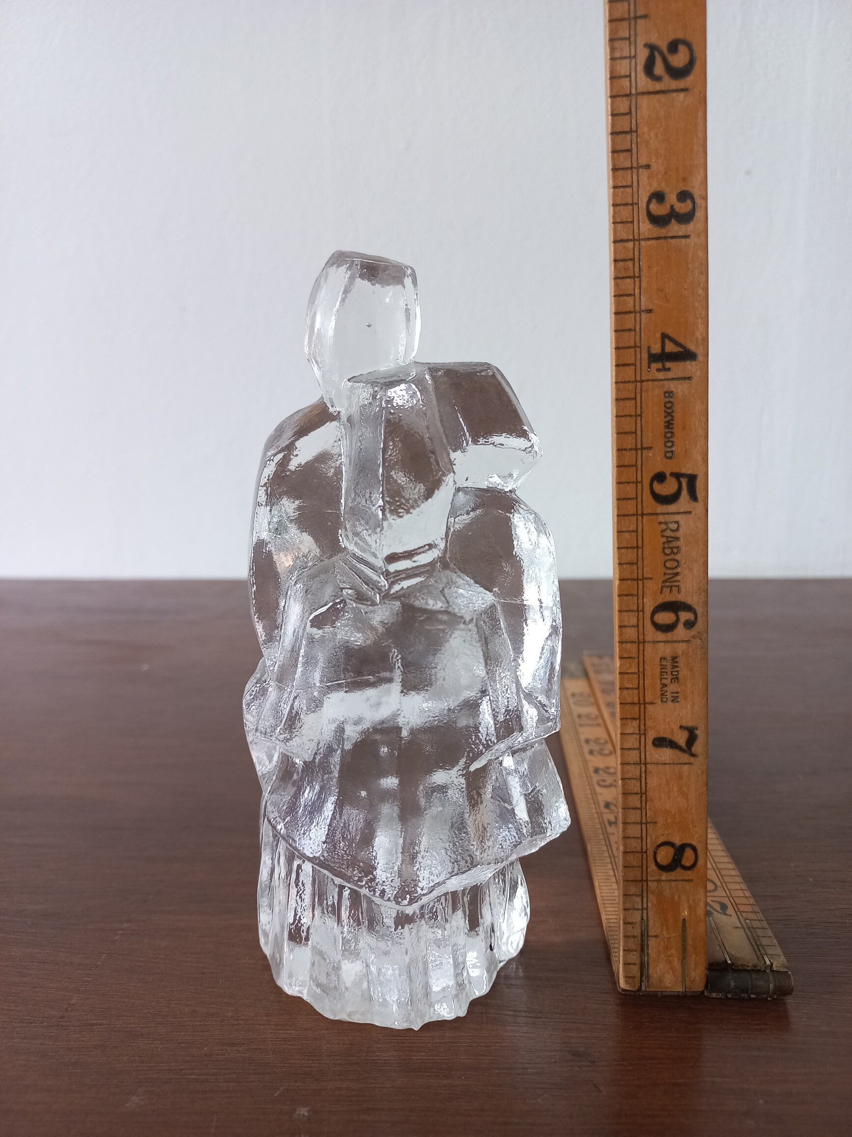 1970s Pukeberg Family Glass Figurine by Uno Westerberg Mid Century 