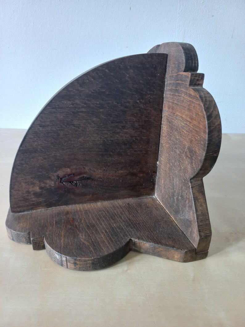 Vintage Holz-Eckregal, rustikale Wandvitrine (circa 1970er Jahre) Bild 5