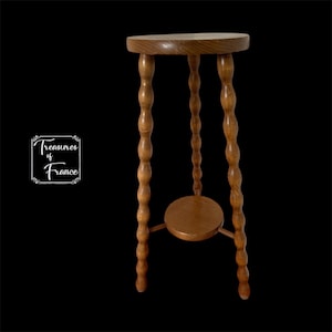 Vintage French Found Tall  Stool Tabouret Normandy Style Bobbing Legs Stool Plant Stand Double Display Stand Rustic Plinth Seat Circa1980’s