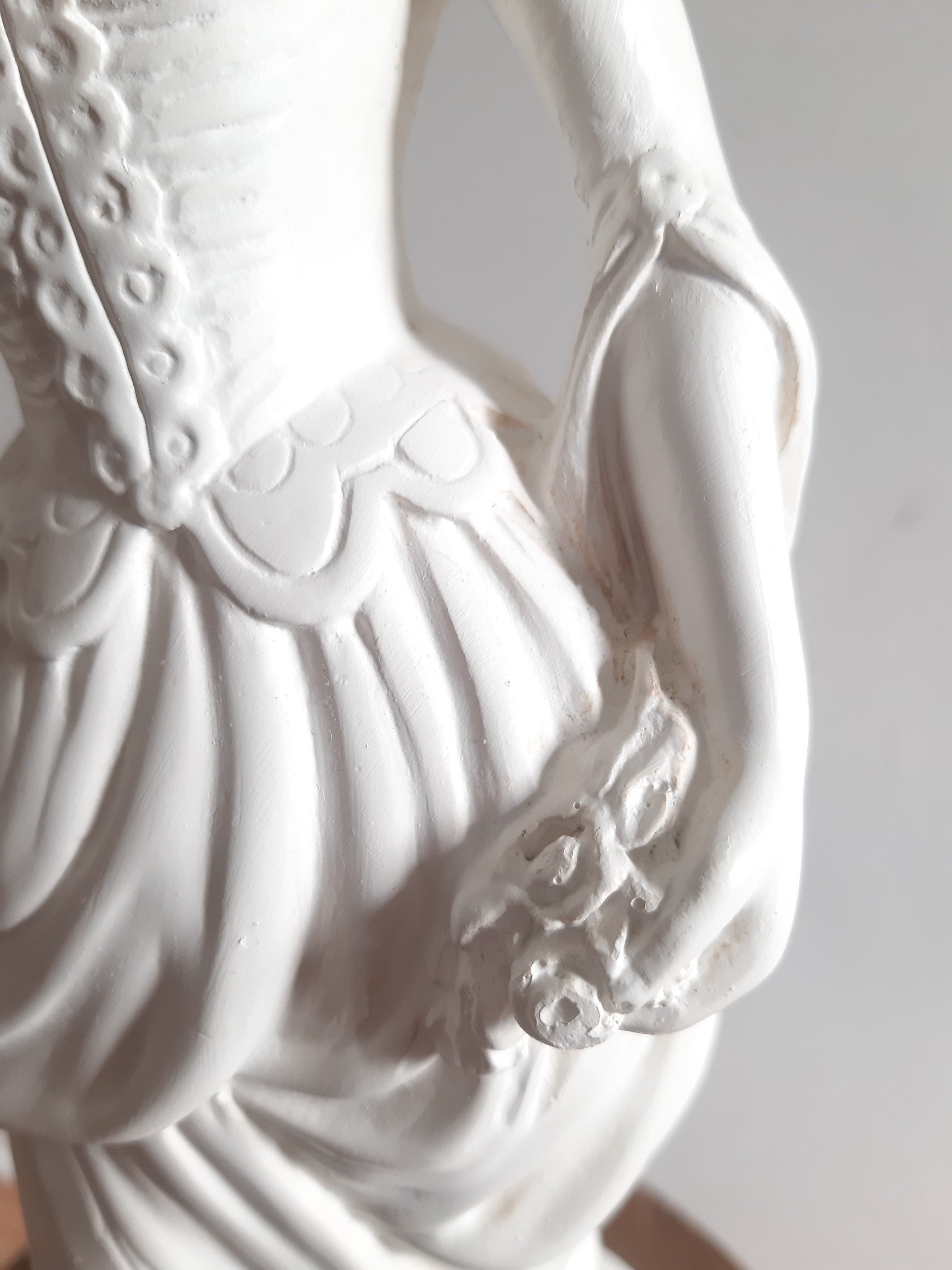 Vintage French Painted Plaster Sculpture Classical Female Etsy