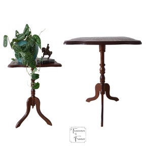 Vintage Wooden  Small Square  Side Table Display Rest Plinth Occasional Table Living Room Props Circa 1990’s