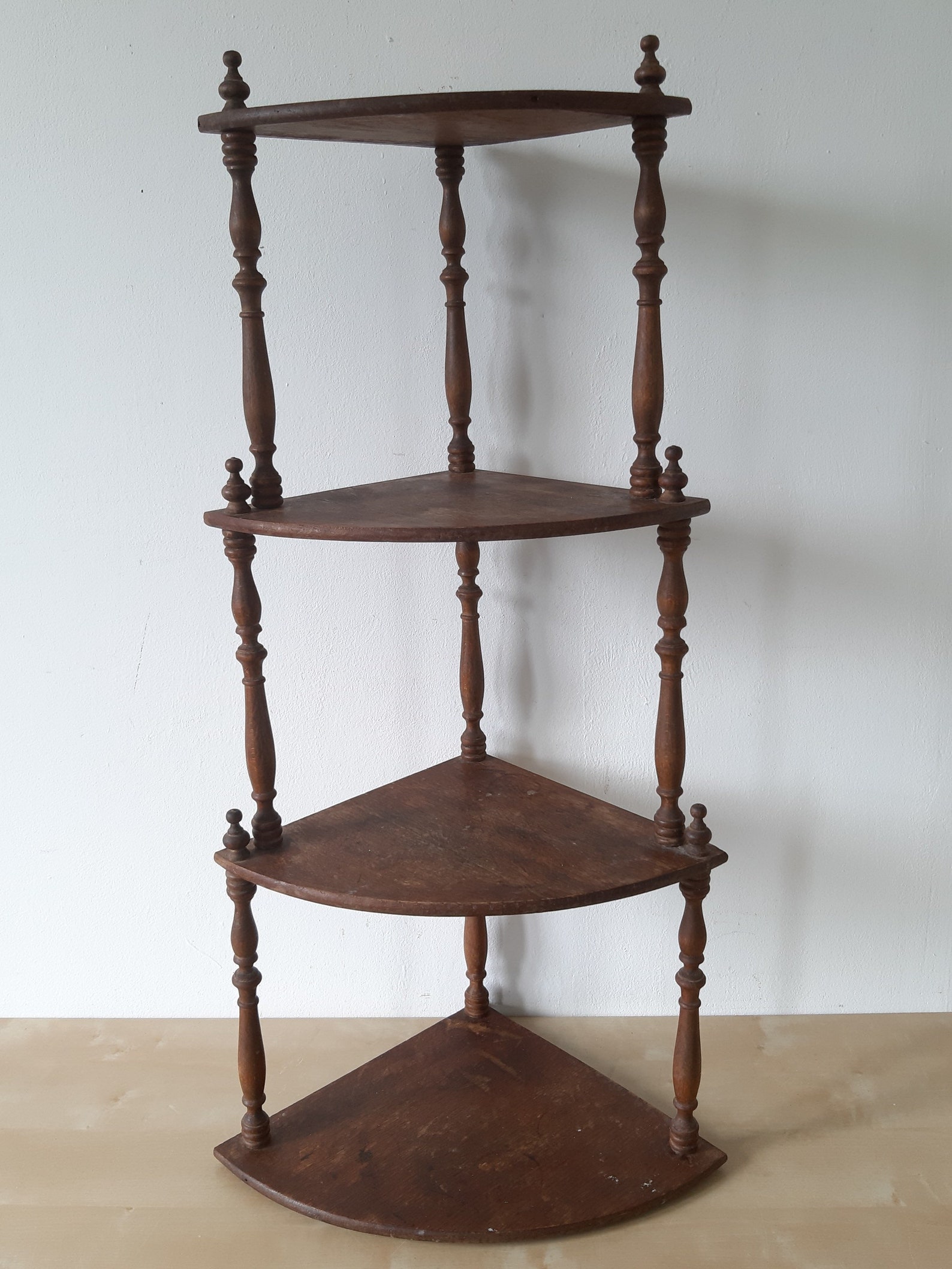 Antique Wooden Corner Shelf 4 Tiered Corner Shelf Storage Unit Etsy
