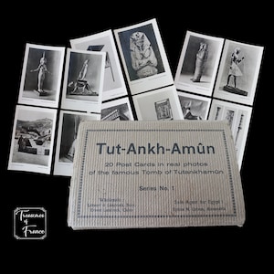 Tut-Ankh-Amûn 20 cartes postales anciennes, vraies photos de la célèbre tombe de Toutankhamon, série n° 1 Lehnert & Landrock Collector, vers 1923