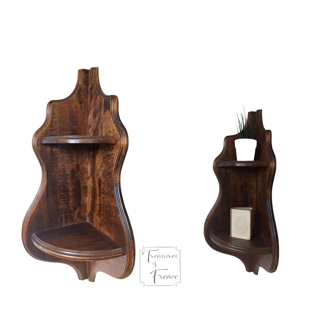 Vintage 32 Inches Tall Wooden Corner Shelf Unit Plant Display Wall