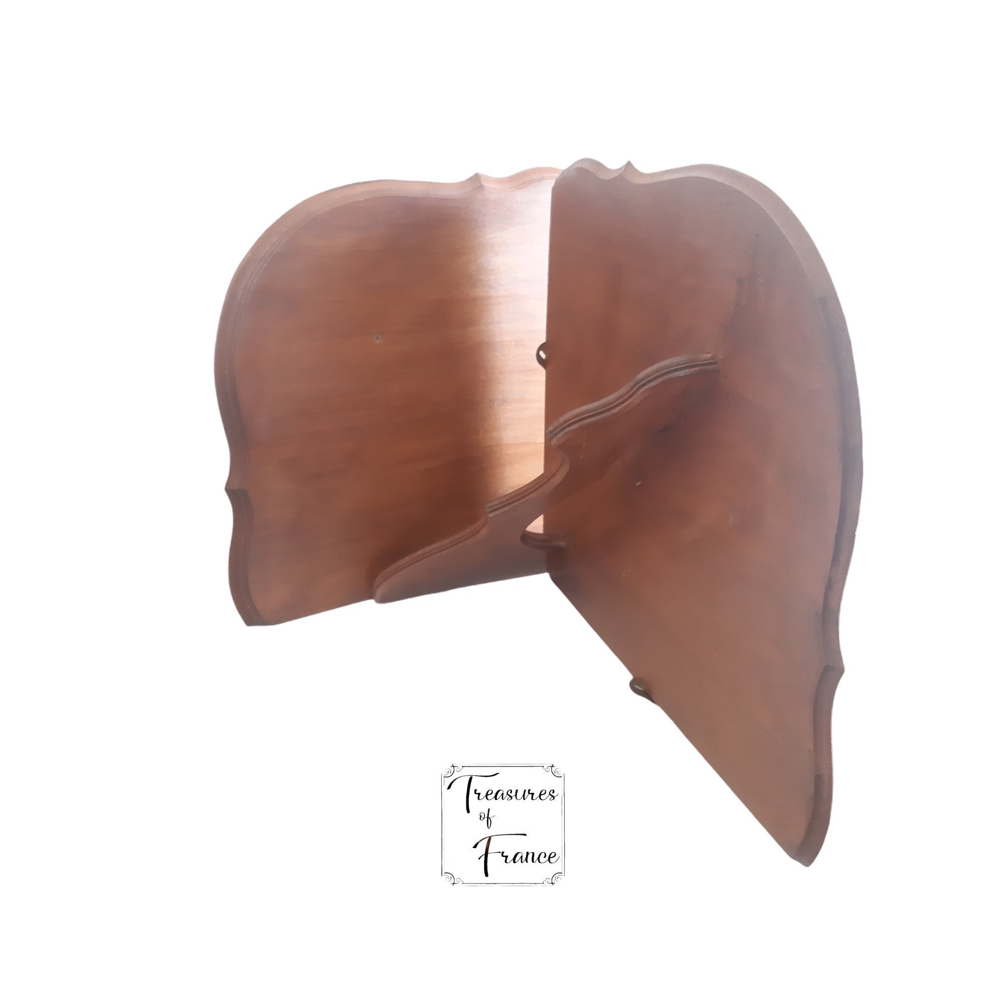 Vintage Français Paire de Grand Coin d'affichage en Bois Stand Mur d'usine Fixation Monté Ornement F