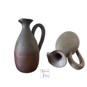 AntiqueFrench Rustic Gres Sandstone Pitcher Jug Vase With  Handle Display Home Decor Kitchen Decor Gift Circa Circa 1930’s