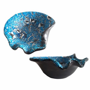 ヴィンテージ Charles Cart Pottery Le Cyclope Émaux des Glaciers Annecy France Collector Gift Display Blue Lava Glazed Bowl Trinket 1960 年代頃