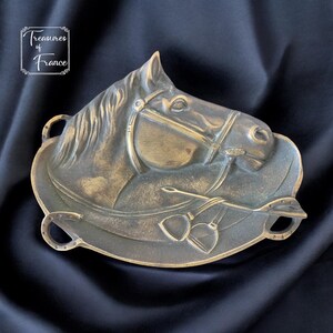 Vintage Solid Brass Horse Head Shaped Ashtray Receptacle Baubles Trinket  Home Decor Gift Ornament Vintage Corporate Memorabilia Circa70&#39;