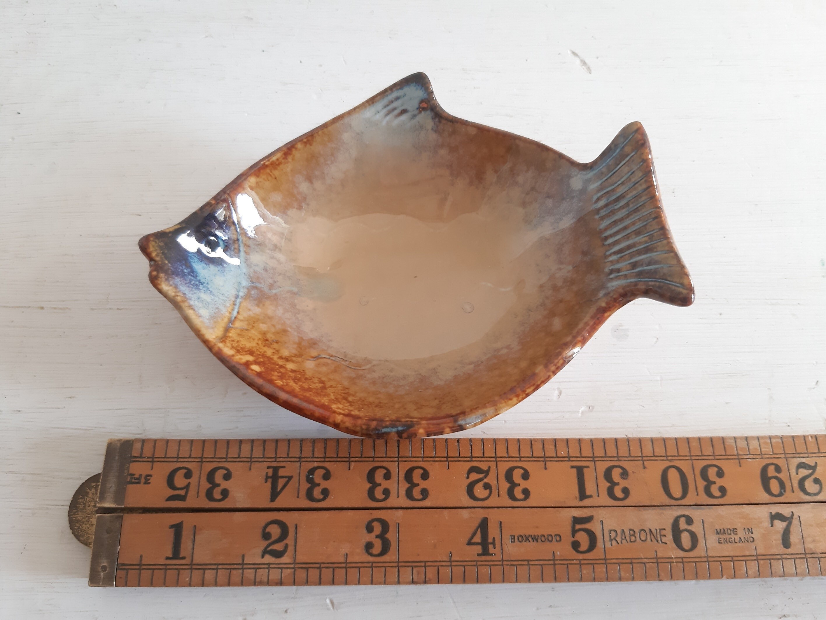Vintage Small Glazed Pottery Fish Shaped Bowl Fish Dish Fish Etsy