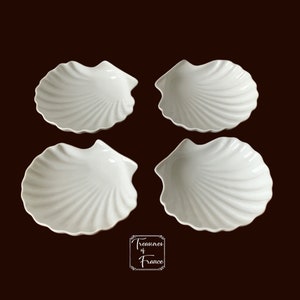 Vintage Scallops Set Of 4 Seafood dish CNP France Serving Dish Oven Cooking Dish Restaurant Kitchenware Circa 1970’s