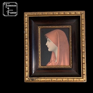 Broche Ancienne Rare En émail Sur Cuivre - Représente Sainte Fabiola - Signée R. Philippon à Paris - Occasion