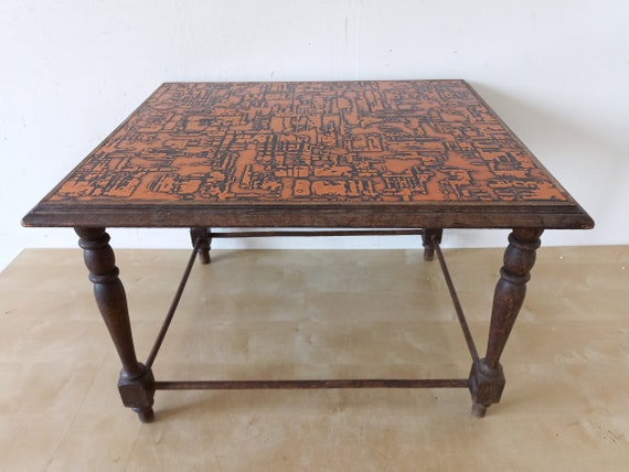 Copper topped coffee table deals