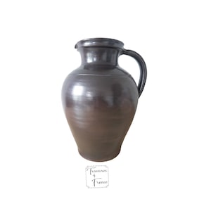 Vintage Large French Rustic Pitcher Jug Vase Clay Stoneware With Handle Display Home Decor Kitchen Decor Gift Circa Circa 1990’s