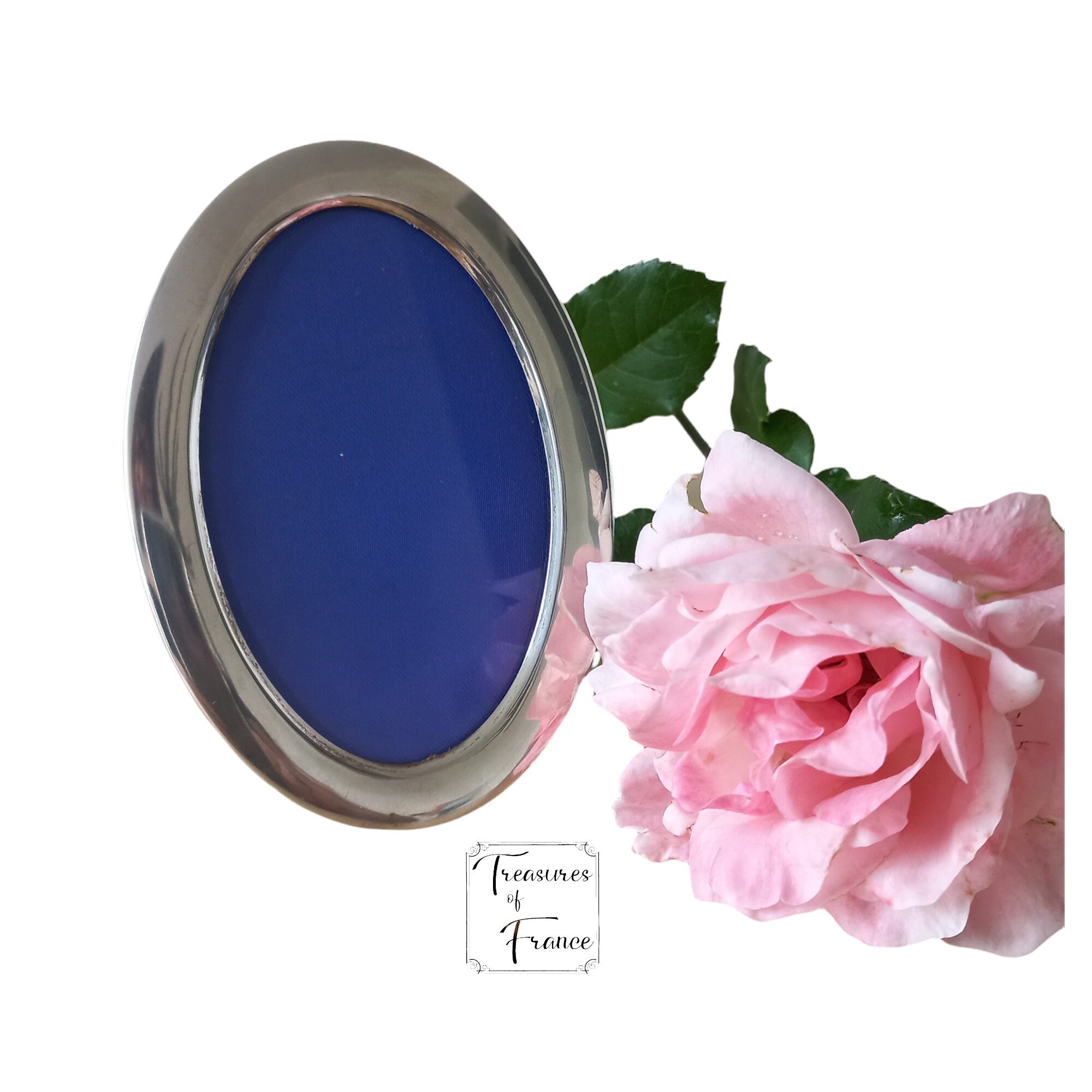 Vintage Broadway & Co Orsmith Birmingham Ovale Sterling Silver Picture Frame Style Victorien Cadeau 