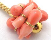 Good Health and Safety 6 Hyotan Natural Genuine Precious Momo Coral Netsuke Key Holder (T14)