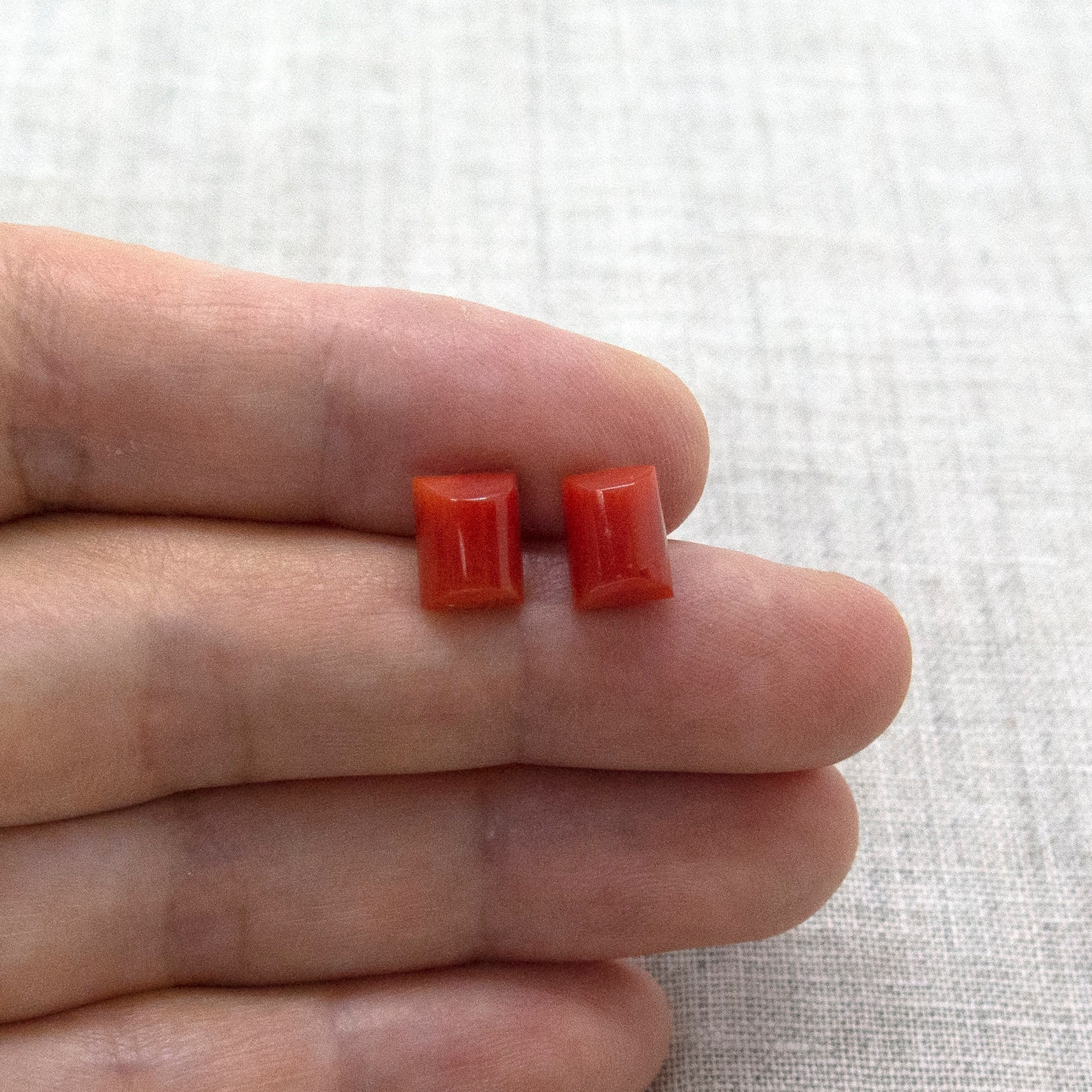 天然の本物の貴重な赤珊瑚のスタッドピアス • 唯一無二 • あなたへの 