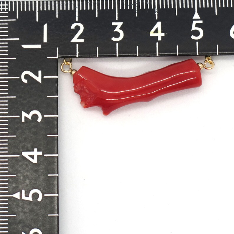 N36 Flower Carved Natural Genuine Precious Red Coral Branch Necklace