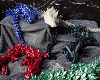 Crystal Dragon - Articulated Fidget Desk Toy by Cinderwing3D (Authorized Seller)