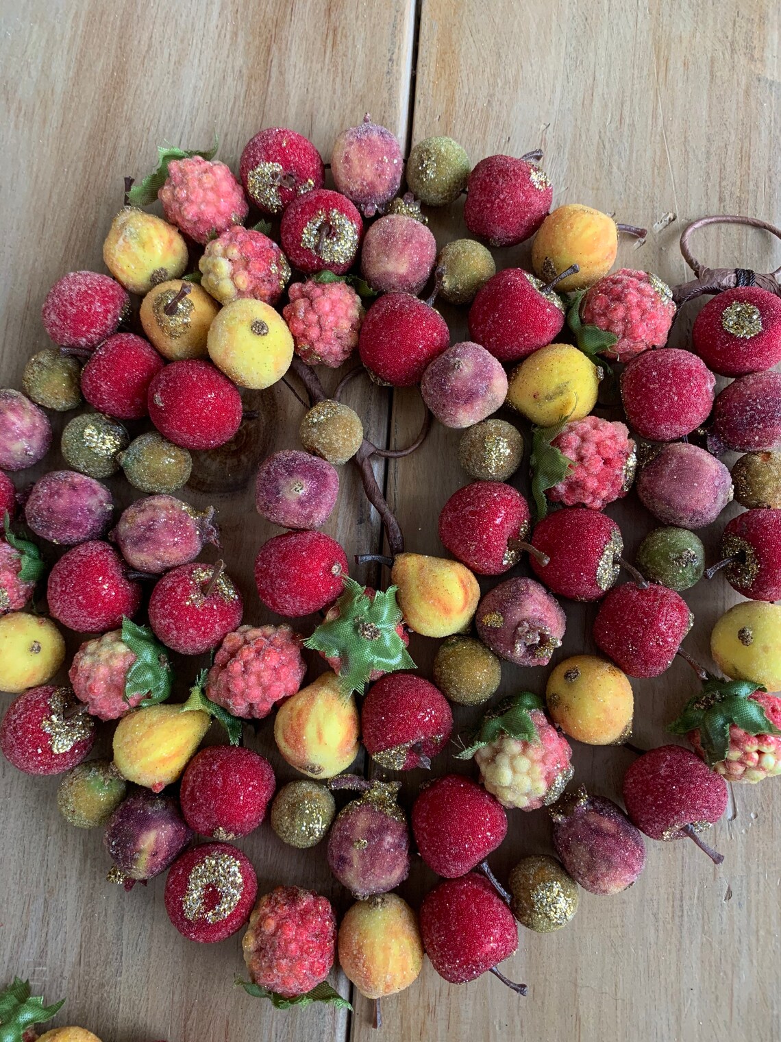 3 Christmas Tree Garlands Frosted fruit Vintage 9 foot strands Etsy