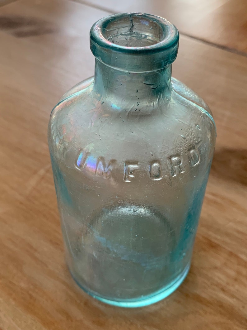 Antique Davis OK Baking Powder Bottle Rumford Antique Aqua Etsy