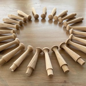 23 Wood pegs Shaker pegs Wall Rack Hooks Unfinished Hardwood Peg Hooks for Hanging Shaker Peg Rail Coat/Hat/Towel 3 1/2” w/ 5/8” Tenon