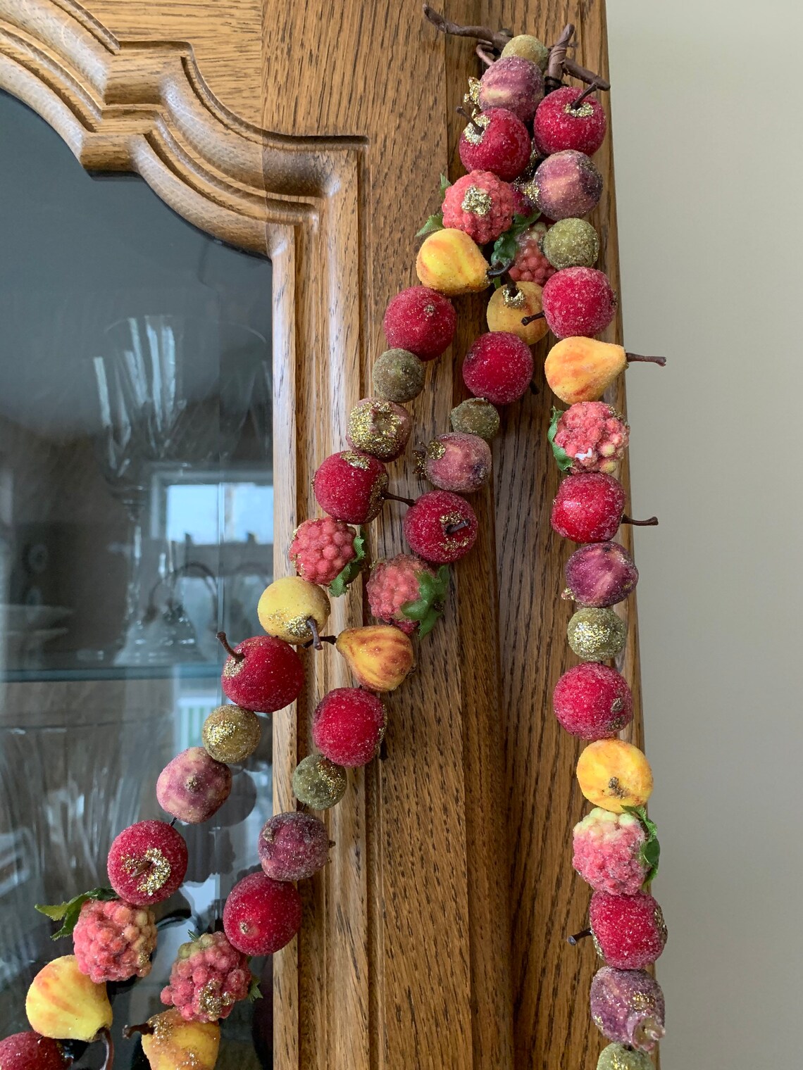 3 Christmas Tree Garlands Frosted fruit Vintage 9 foot strands Etsy