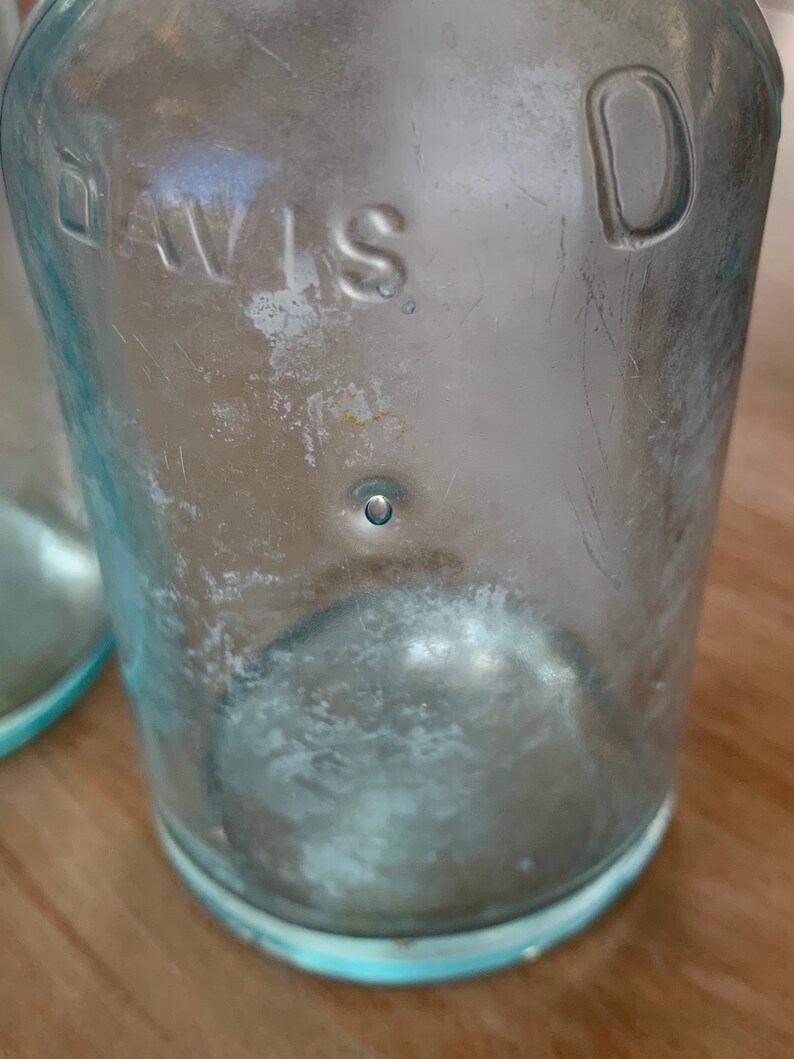 Antique Davis OK Baking Powder Bottle Rumford Antique Aqua Etsy