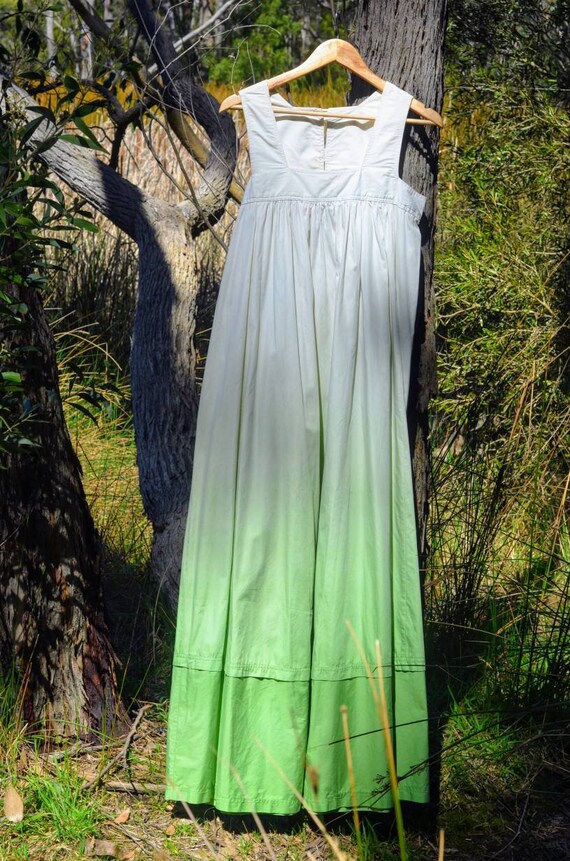 Ombre Green 1960s Maxi Dress